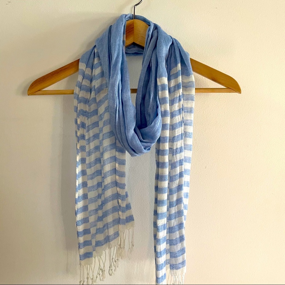 Banana Republic Cotton Linen Striped Scarf.